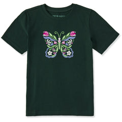 Kids Floral be the Butterfly Short Sleeve Crusher Tee