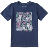 Kids Cats and Flowers Short Sleeve Crusher Tee
