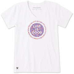 Women's Floral LIG Coin Short Sleeve Vee
