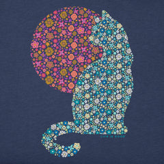 Women's Floral Cat Sun Short Sleeve Tee