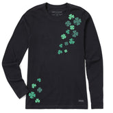 Women's Floating Shamrocks Long Sleeve Crusher Tee