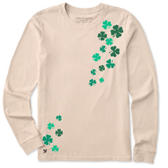 Women's Floating Shamrocks Long Sleeve Crusher Tee