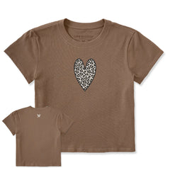 Women's Cat Print Heart Crusher-LITE Shrunken Tee