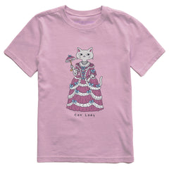 Kids Fancy Cat Lady Short Sleeve Crusher Tee