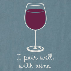 Men's I Pair Well With Wine Short Sleeve Crusher Tee