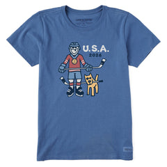 Women's Jake Hockey Gold 2026 Short Sleeve Crusher Tee
