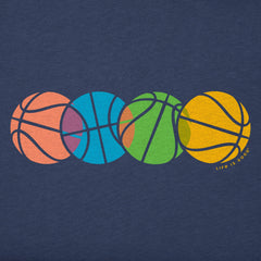 Kids Four Basketballs Short Sleeve Crusher Tee
