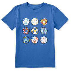 Kids Soccer Ball Grid Short Sleeve Crusher Tee
