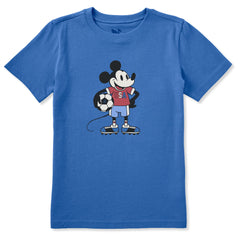 Kids Steamboat Willie USA Soccer Short Sleeve Crusher Tee