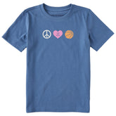 Kids Peace Love Hoops Short Sleeve Crusher Tee