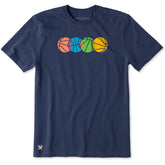Men's Four Basketballs Short Sleeve Crusher Tee