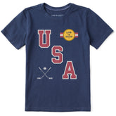 Kids USA Hockey Gold Short Sleeve Crusher Tee