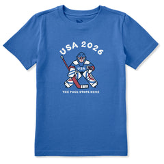 Kids USA The Puck Stops Here Short Sleeve Crusher Tee