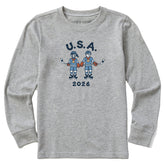 Kids Jake and Jackie Hockey Long Sleeve Crusher Tee