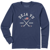 Women's Deja Vu Hockey Stick Cross Long Sleeve Crusher Tee