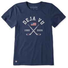 Women's Deja Vu Hockey Stick Cross Short Sleeve Crusher Tee