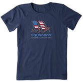 Women's Americana Beach Chairs Short Sleeve Crusher Tee