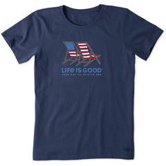 Women's Americana Beach Chairs Short Sleeve Crusher Tee