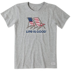 Women's Americana Beach Chairs Short Sleeve Crusher Tee