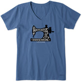 Women's Happiness Sewing Machine Short Sleeve Crusher Vee