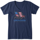 Women's Americana Beach Chairs Short Sleeve Crusher Vee