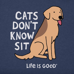 Women's Cats Don't Know Sit Short Sleeve Crusher Vee