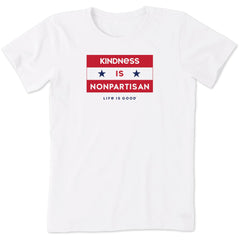 Women's Kindness is nonpartisan Short Sleeve Crusher Tee