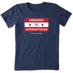Women's Kindness is nonpartisan Short Sleeve Crusher Tee