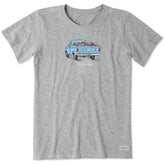 Women's Flower Pickup Truck Short Sleeve Crusher Tee