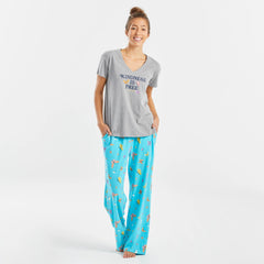 Women's Kind Butterflies Snuggle Up Relaxed Sleep Vee