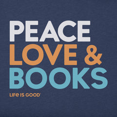 Men's Peace Love Books Short Sleeve Crusher Tee