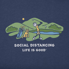 Mens Social Distancing Golf Short Sleeve Crusher Tee