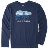 Men's Polar Bear Landscape Long Sleeve Crusher Tee