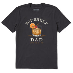 Men's Top Shelf Dad Whiskey Glass Short Sleeve Crusher Tee