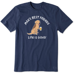 Men's Man's Best Friends Dog & Beer Short Sleeve Crusher Tee