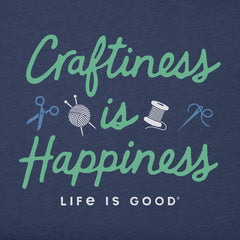 Women's Craftiness is Happiness Short Sleeve Crusher Tee