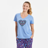 Women's Folklore Heart Snuggle Up Relaxed Sleep Vee