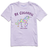 Kids Be Colorful Unicorn Short Sleeve Crusher Tee