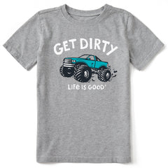 Kids Get Dirty Truck Short Sleeve Crusher Tee