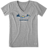 Women's Happy Hour Pine Sunset Short Sleeve Vee