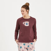 Women's Hot Chocolate Mug Long Sleeve Snuggle Up Sleep Tee