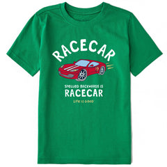 Kids Racecar backwards is Racecar Short Sleeve Crusher Tee