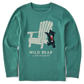 Kids Holiday Adirondack Wild Bear Long Sleeve Crusher Tee
