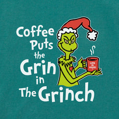Women's Coffee puts Grin in Grinch Long Sleeve Crusher Tee