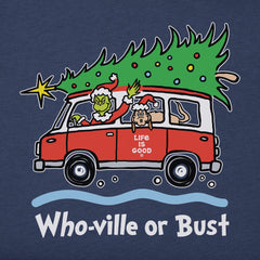 Kids Grinch and Max Who-Ville Or Bust Long Sleeve Crusher Tee