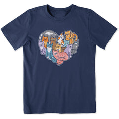 Kids Heart of Cats Short Sleeve Crusher Tee