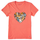 Women's Heart of Dogs Short Sleeve Vee