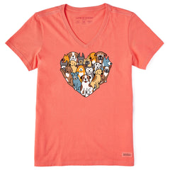 Women's Heart of Dogs Short Sleeve Vee