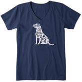 Women's Home is Where Your Dog is Short Sleeve Vee