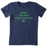 Women's Here for the Shenanigans Short Sleeve Crusher Tee